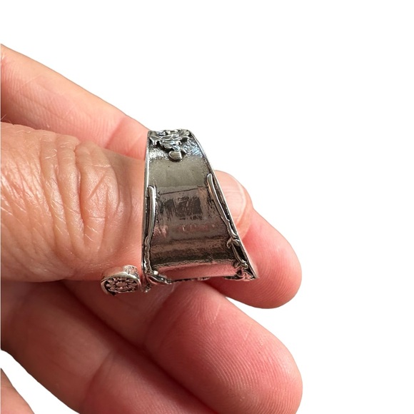 Silver Plated Floral Spoon Wrap Ring - Picture 7 of 8
